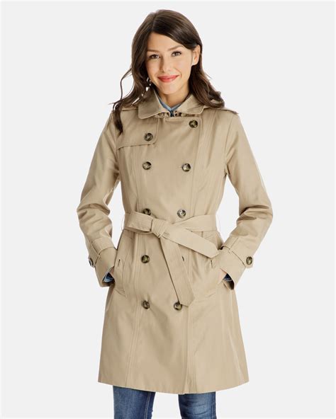 women's trench coat with hood and removable lining|trench coat with hood women's.